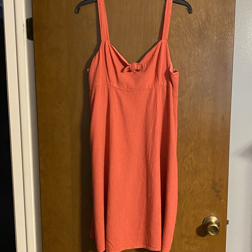 LOFT Coral Bow-Detail Dress